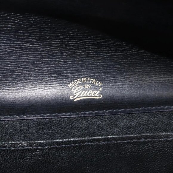 GUCCI Shoulder Bag Leather Black Gold Auth BA5763 - Picture 12 of 16